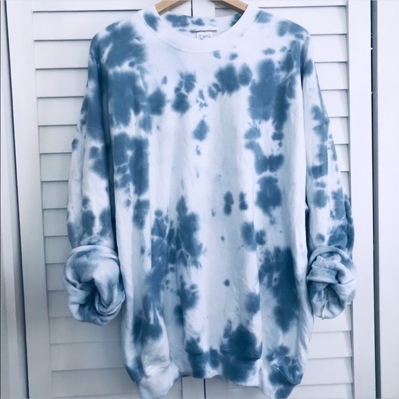 dyedandhonetocali Tops - Tie Dye Marble Grey NEW Crewneck Sweatshirt XL